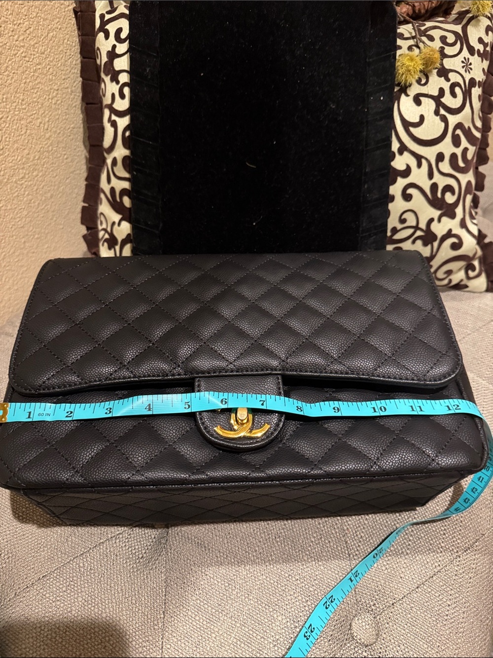 Chanel Classic Black Quilted Caviar leather Jumbo Size - Picture 13 of 16